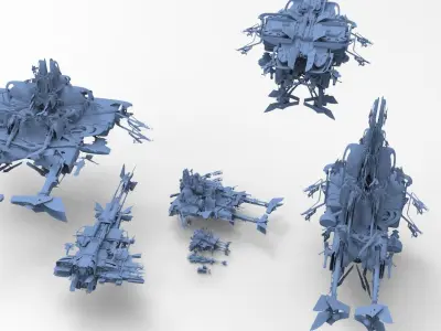 Star Wars inspired Racer 9 designs 3D model