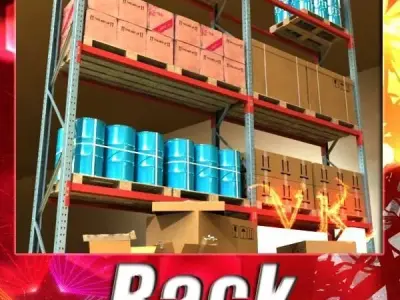 Industrial Shelving and Props High Detail 3D model