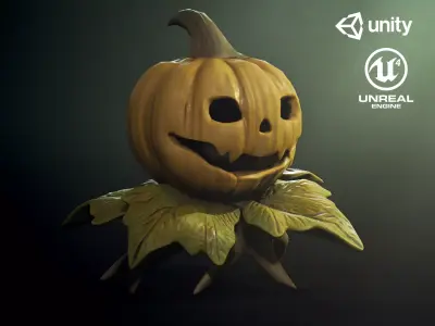Pumpking Monster1 - Game Ready Low-poly 3D model Low-poly 3D model