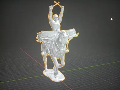 Mounted Military Drummer on Dapple Grey Horse STL  3D print model