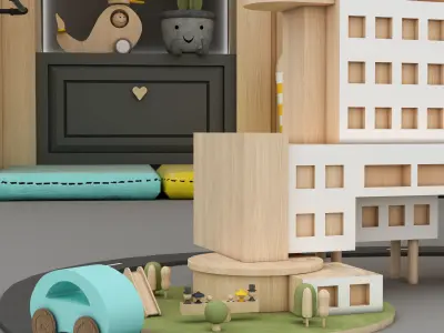 toys and furniture set 3D model