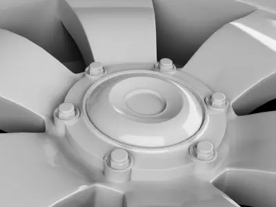 Non-textured Car Wheel Free 3D model