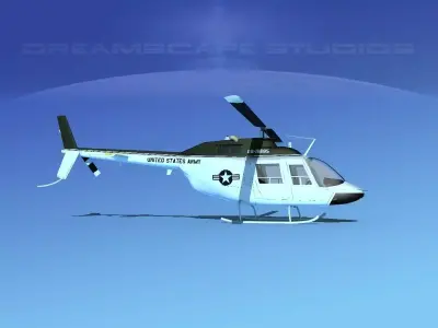 Bell OH-58B US Army 3 3D model