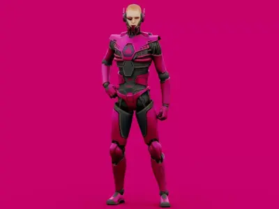CYBORGTOPIA B-36  Rigged for Unreal Engine - Unity - MIXAMO 3D model