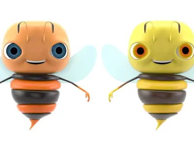 Bee Toon Character Low-poly 3D model