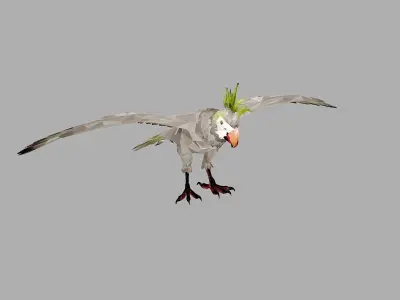 Parrot Low Polygon Art Bird Animal Low-poly 3D model
