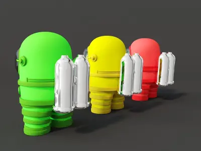 Cartoon astronaut 3D model shop