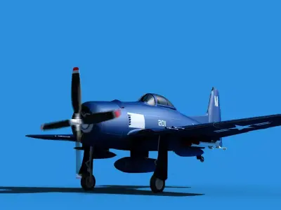 Grumman F8F-2 Bearcat V13 3D model