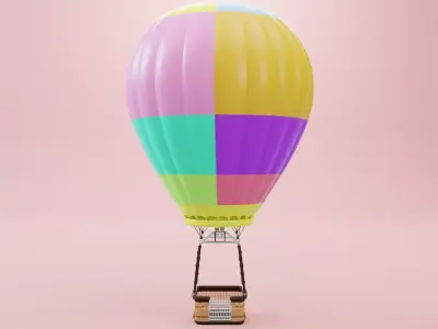 Air Balloon Cute 3D Model 3D model