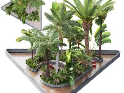 HQ HOTEL Outdoor Plants Set Free 3D model