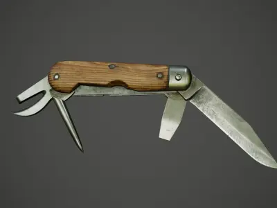 Swiss folding knife Low-poly 3D model