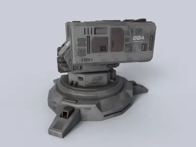 Defense turret Low-poly 3D model