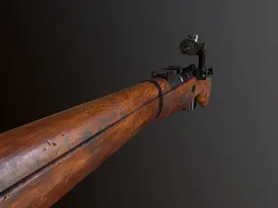 Mosin WW2 ussr Rifle with PU scope PBR Low-poly 3D model