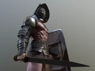 Gladiator Murmillo Low-poly 3D model
