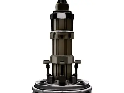 Precision Industrial Machinery Part Low-poly 3D model