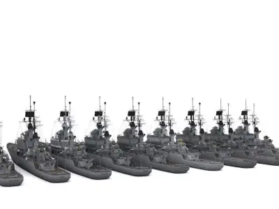 Leahy class Guided Missile Cruiser Low-poly 3D model