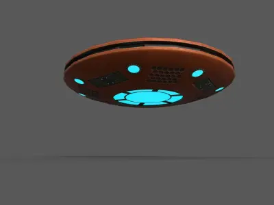 Alien Spaceships Low-poly 3D model