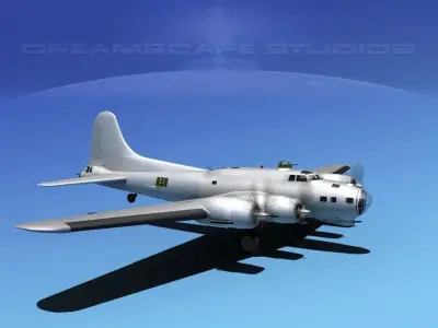Boeing B-17G Bare Metal HP 3D model