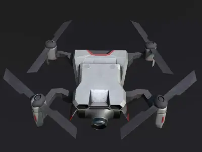 Stylized Surveillance Drone ready asset Low-poly 3D model