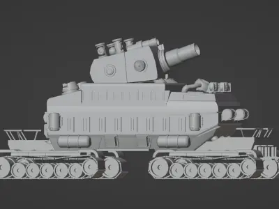 Stylized Mecha Tank - 1 3D model