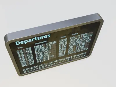Airport departure billboard 3D model