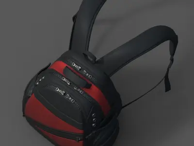 Backpack Camping Generic military combat Low-poly 3D model