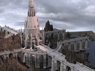 Narnia Mountains Castle 4 3D model