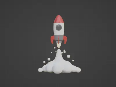 Rocket launch 3D model