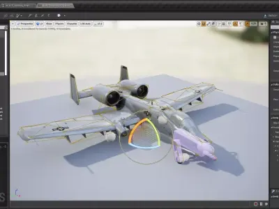 A-10 Warthog Fighter Low-poly 3D model