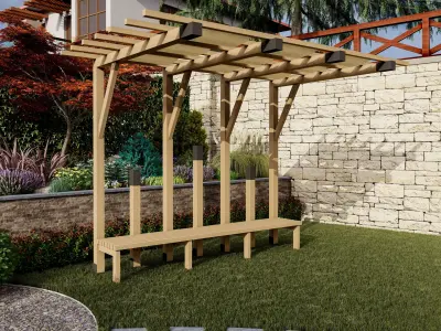 Outdoor Bench 3D model get