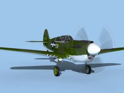 Curtiss P-40N Warhawk V06 USAAF 3D model