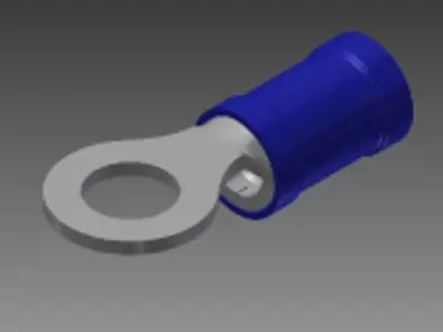 16-14 ring blue solderless wire terminal Free 3D model