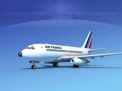Boeing 737-100 Air France 3D model