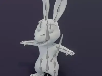 Cartoon Kangaroo Rigged Base Mesh 3D Model Free 3D model