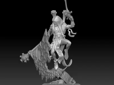 Sci-Fi Elf Hooded Mystic Miniature 3D print model