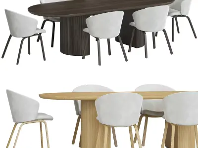 Close B by Arco and Moon dining table 3D model
