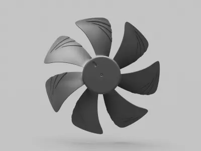 Computer Cooling Fan Blade part Low-poly 3D model