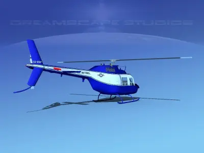 Bell OH-58B US Air Force 3D model