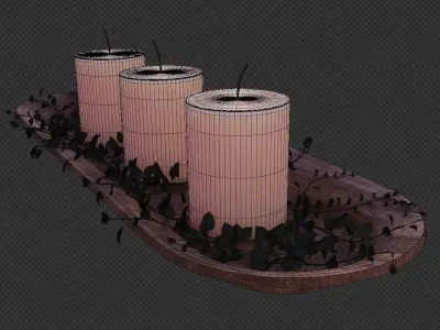 Dough bowl candles Decor 3D Model PBR Free 3D model