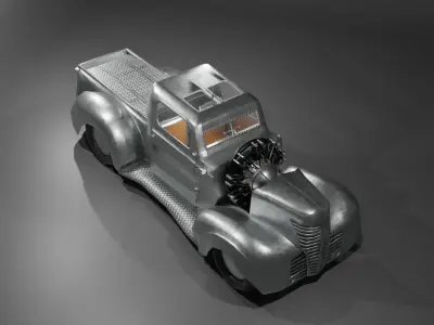 Airplane Engine Truck Low-poly 3D model