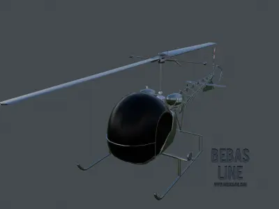Lowpoly Bell H-13 Sioux Low-poly 3D model