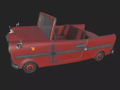 Car Red Free low-poly 3D model
