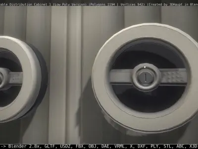 Animated Cable Distribution Cabinet 1 Low-poly 3D model