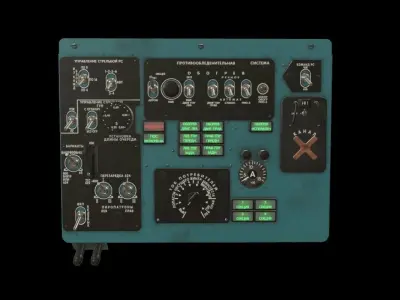 Mi-8MT Mi-17MT Left Overhead Panels Board Russian 2 Low-poly 3D model