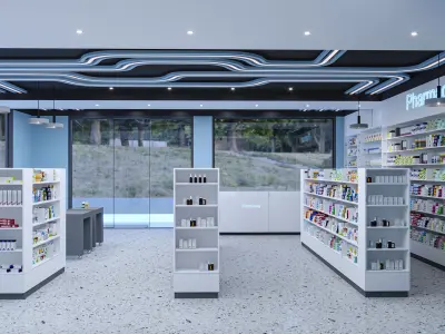 Pharmacy Low-poly 3D model Low-poly 3D model