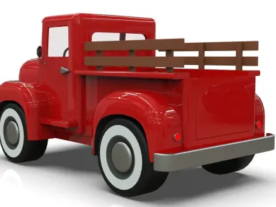 Lowpoly Cartton Truck Low-poly 3D model