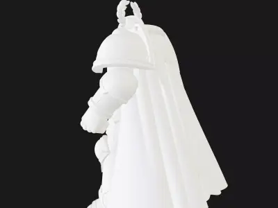 Towering Armored Superhuman With Ornate Cape 3D Print Model 3D print model