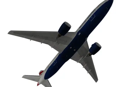 Boeing 777-200ER British Airways 3D model