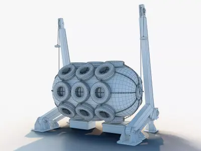 Pneumatic Fender with Davit 3D model