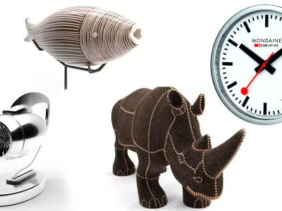 Interior decoration - 4 models 3D Model Collection